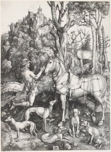 San Eustaquio, c. 1500-1501 (grabado) de Albrecht Dürer