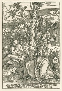 San Francisco recibiendo los estigmas, c.1503-04 (xilografía)