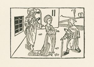 Segunda obra de misericordia: acogida del peregrino en su casa de Albrecht Dürer or Duerer