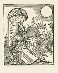 Astrónomo sentado sosteniendo un globo terráqueo de Albrecht Dürer or Duerer
