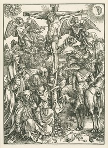 La Crucifixión, c.1498 (xilografía) de Albrecht Dürer or Duerer