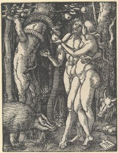 La caída del hombre, de "La pequeña pasión", c.1510 (xilografía) de Albrecht Dürer