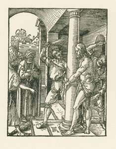 La Flagelación, c.1509 (xilografía) de Albrecht Dürer or Duerer
