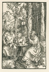 Los ermitaños San Antonio el Grande y San Pablo, c.1503-04 (xilografía) de Albrecht Dürer or Duerer