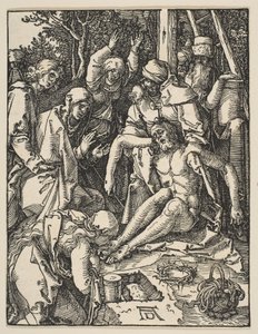 La Lamentación, de la Pequeña Pasión, c.159 de Albrecht Dürer