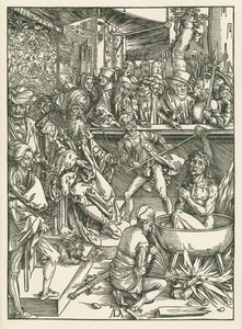 Martirio de San Juan Evangelista, c.1496-97 (xilografía)