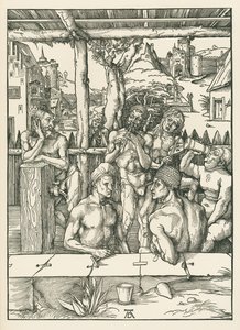 El baño de los hombres, c.1496-97 (xilografía) de Albrecht Dürer or Duerer
