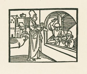 El sacerdote lleva su zapato al orfebre, c.1489-90 (xilografía) de Albrecht Dürer or Duerer