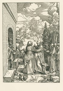 La Visitación - Santa María visita a Santa Isabel, c.1503-04 (xilografía) de Albrecht Dürer or Duerer