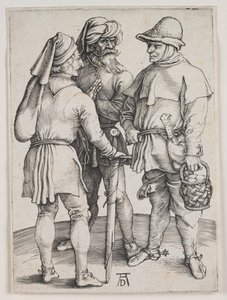 Tres campesinos conversando, c.1497 (grabado) de Albrecht Dürer or Duerer