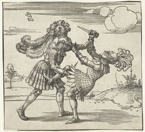 Dos caballeros luchando de Albrecht Dürer or Duerer