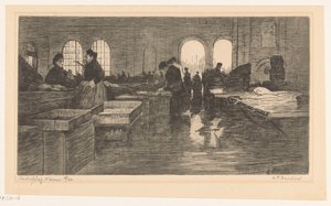 Interior del Vismarkt en el Nieuwmarkt de Ámsterdam
Mercado de pescado de Ámsterdam (título original del objeto) de Albrecht Felix Reicher (signed by artist)