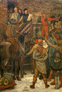 Decoración del Ayuntamiento de Brujas, c.1895-1900 (mural) de Albrecht de Vriendt