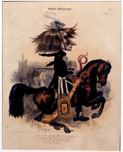 Caricatura del compositor Franz Liszt (1811-1886) por Alcide Joseph Lorentz (1813-1858) de "El espejo drolático" 1842 París, Museo Carnavalet