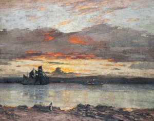 Puesta de sol en el Tay [Vista hacia Dundee]