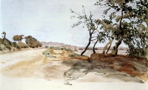 Campiña italiana, acuarela de Alexander Ivanov (18061858), pintor ruso