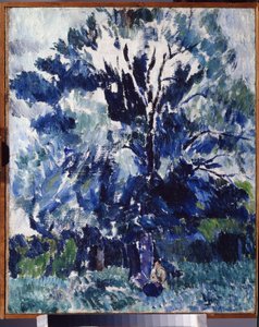 ""Campo. Debajo del árbol"" Pintura de Alexander Davidovich Drevin (1889-1938) 1923 Museo de Arte Regional, Kaluga de Aleksandr Davidovic Drevin
