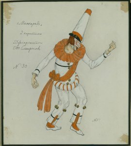 Diseño de vestuario para la obra El baile de máscaras de M. Lermontov, 1917 de Aleksandr Jakovlevic Golovin