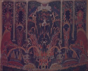 Diseño de cortina de Mascarada para la obra de teatro La Mascarada de M. Lermontov, 1917