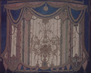 Diseño de cortina para la obra de teatro La Mascarada de M. Lermontov, 1917 de Aleksandr Jakovlevic Golovin