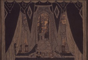 Diseño de escenario para la obra Don Juan de J.-B. Molière, 1910 de Aleksandr Jakovlevic Golovin