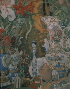 Naturaleza muerta. Flores y porcelana, 1912 de Aleksandr Jakovlevic Golovin