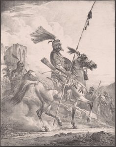 Kurdo en armadura militar a caballo, 1819 de Aleksandr Orlovsky