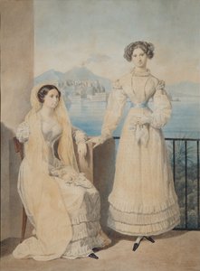 Retrato de las hermanas Condesas Dorothea 1804-1863 y Catherine 1803-1888 von Tiesenhausen, 1825 de Aleksandr Pavlovich Bryullov