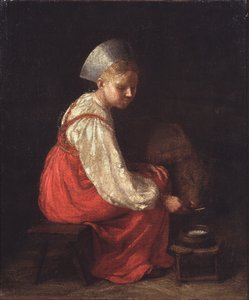 Una campesina con un ternero, 1829 de Aleksei Gavrilovich Venetsianov