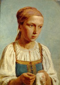 Bordado Chica Campesina, 1843 de Aleksei Gavrilovich Venetsianov