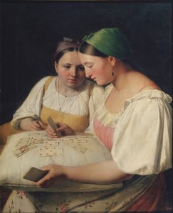 Lectura de la fortuna, 1842 de Aleksei Gavrilovich Venetsianov
