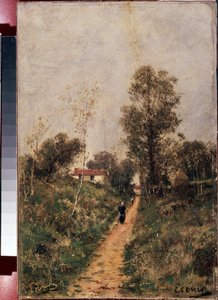 ""Le sentier". Ecouen"" Peinture d