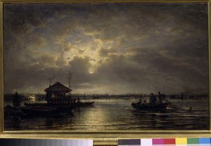 Noche de verano en el Neva. Pintura de Alexei Bogolioubov de Aleksei Petrovich Bogolyubov