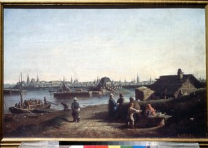 ""Vista de la ciudad de Kazan en el Volga en Rusia"" Pintura de Alexei Petrovich Bogolyubov (Bogoliubov o Bogoliubov)(1824-1896) 1861 Museo Estatal Ruso, San Petersburgo