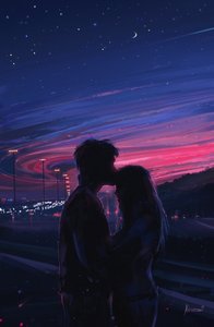 Cielo nocturno romántico de Alena Aenami