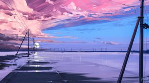 Reflexión sobre el camino al atardecer de Alena Aenami