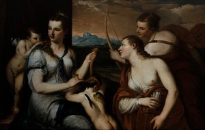 Venus vendando los ojos a Cupido de Alessandro (1588 1648) Varotari