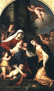 El matrimonio místico de Santa Catalina de Alessandro Varotari