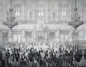 Banquete de Estado para marcar la ocasión de la coronación de Fernando I (1793-1875) de Alessandro (after) Sanquirico