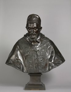 Retrato del Papa Inocencio X Pamphili, diseñado 1647-1648, fundido 1650-1700 de Alessandro Algardi