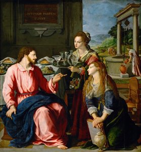 Cristo en la casa de Marta y María de Alessandro Allori