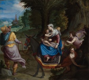 La huida a Egipto de Alessandro Allori