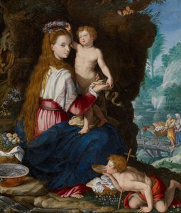 Madonna con el Niño y san Juan Bautista de Alessandro Allori