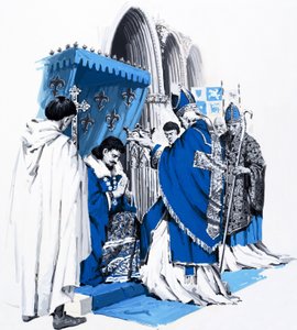Guerra de los Cien Años, de "La historia de Francia" (gouache sobre papel)