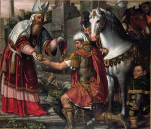 Encuentro de Abraham y Melquisedec de Alessandro Bonvicino Moretto