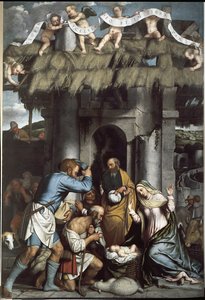 La Adoración de los Pastores de Alessandro Bonvicino Moretto