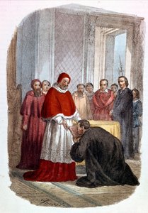 Clemente VII (1478-1534, Julio de Médicis) acepta la dedicación de las 
