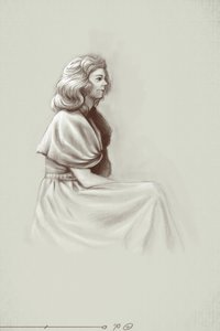 Una joven viviendo bajo el primer Imperio, principios del siglo XIX. Ilustración de Alessandro Lonati. 2010 de Alessandro Lonati