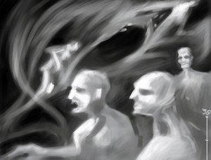 Criaturas fantásticas: un grupo de espectros Dibujo de Alessandro Lonati de Alessandro Lonati