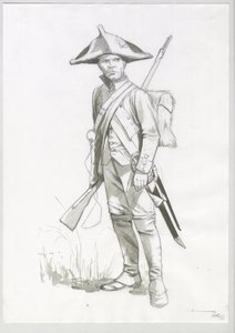 Primer Imperio (1804-1814 y 1815): traje de soldado del ejército napoleónico, artillero francés. Dibujo de Alessandro Lonati de Alessandro Lonati